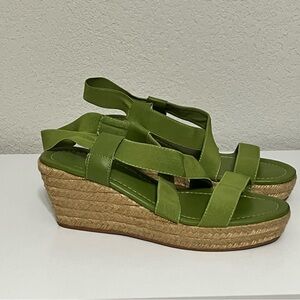 Boden Green & Tan Wedges - Good Condition